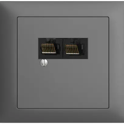 Scatola INS 2×RJ45/u 4P sep.grigio scuro EDIZIOdue R&M swissline 