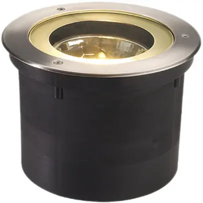 Luminaire de sol INC SLV ADJUST, G53 12V 50W rond IP67 acier fin 