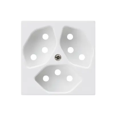 Plaque frontale kallysto 3×T13 60×60mm blanc pour prise 3×T13 