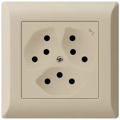 Prise ENC kallysto.line 3×T13 beige avec sécurité enfants 