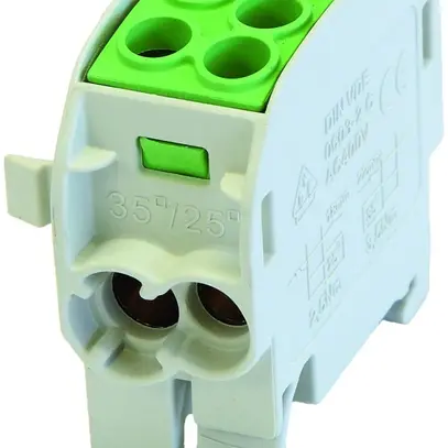 Blocco ripartizione tipo C 2×35/2×25mm² 125A CU verde/giallo 