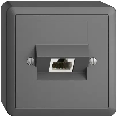 AP-Dose 1×RJ45/u 8P ITplus EDIZIOdue dunkelgrau 