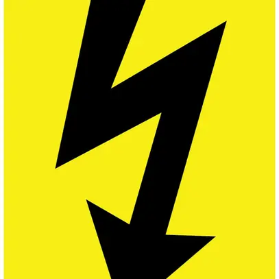 Autocollante di avvertimento Fulmine 25×38mm autoadesivo giallo 