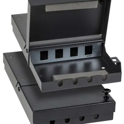 Boîtier point d.jonction AP Heiniger 12×Keystone RJ45 e.acier 388×265×43mm no 