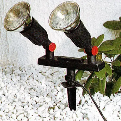 Lampada per giardino con picchetto E27, 2×60W, 230V, nero 