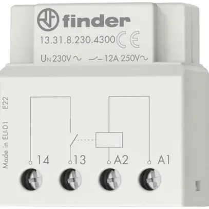 Relais commutation INC Finder 13.31, 1F 12A/12VAC AgSnO2, 39×37×23mm 