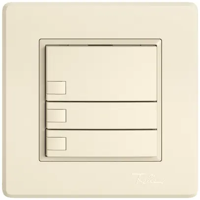 Poussoir universel ENC EDIZIO.liv UNI SNAPFIX® 12…48V s.LED 3× comm.1T cr 