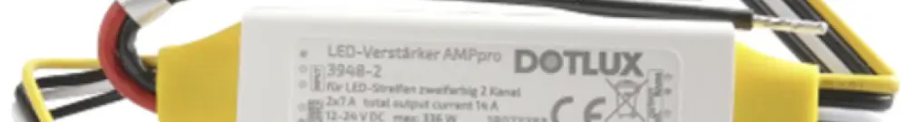 Driver LED AMPpro 336W per fascia luminosa LED bicolore 2×7A (12…24V) 