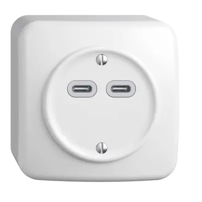 Presa AP USB 18W 2×tipo C Feller STANDARDdue QX54 230V 3600mA bianco 