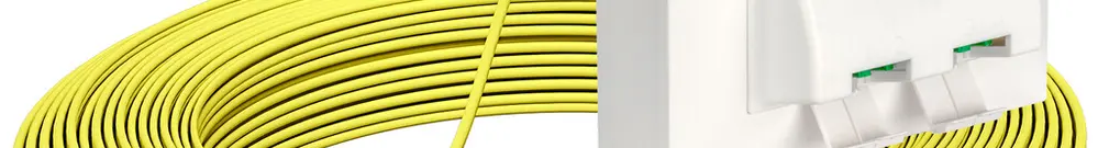 Boîte de déroulement de câble FTTH kit AP, 2×LC-DX, 2.3mm, 60m, jaune, dca 