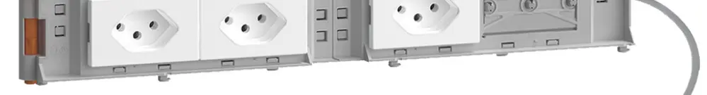 Supporto dispositivi Hager BKG 3×tipo 13 10A 250V 60×342mm cavo rotondo bianco 