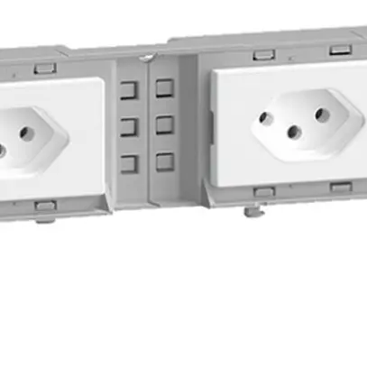 Supporto dispositivi Hager BKG 3×tipo 13 10A 250V 60×342mm cavo rotondo bianco 