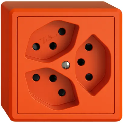 AP-Steckdose EDIZIO.liv SNAPFIX® 3×T13 mit Shutter or 