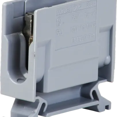 Abzweigklemme Woertz 6…16mm² 76A 750V Schraubanschluss 2×1 TH35 grau 