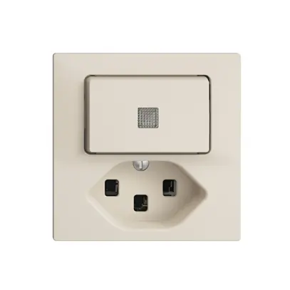 Combinazione lum.A-R/1L+T23 EDIZIOdue crema, con lente, LED giallo 
