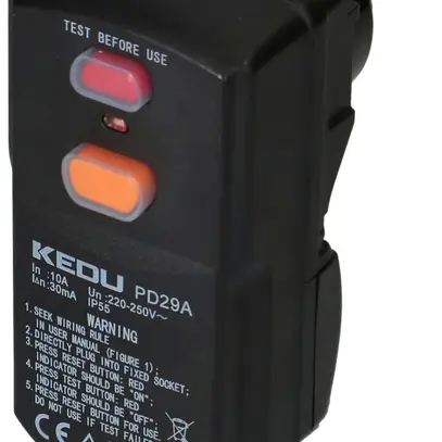 Fiche à protection différentielle MH PLUG 3P 230V 10A 0.03A type A 1kA 