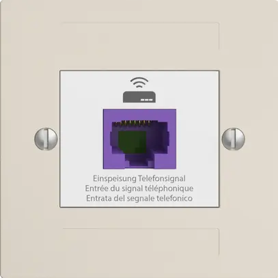 Rückführungsdose EDIZIOdue F 1×RJ45 f.Swisscom VoIP, 8 polig, UTP, crema 