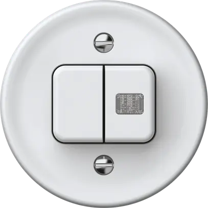 Interruttore a pulsante luminoso origin sch 1 (3+3) 1×LED 60×60mm bianco 
