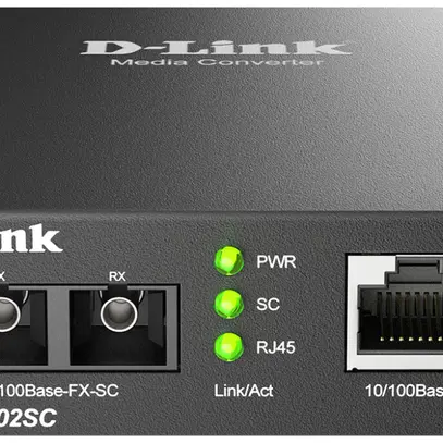 Convertisseur D-LINK DMC-F02SC/E, RJ45 10/100BASE-TX ↔ SC-d 100BASE-FX-SC 