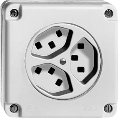 Presa umida 3×T23 16A bianco FH, con morsetti innestabili 