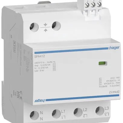 Déflecteur combiné Hager SPA412 4P 12.5kA 4 UM 