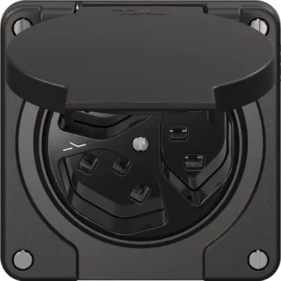 Presa NEVO N.CO, 3×T23, IP21, 1×separato, nero 