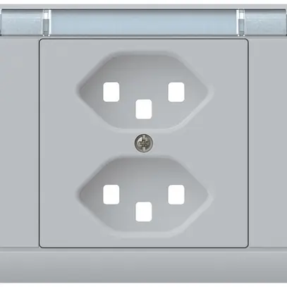 Kit frontale INS kallysto, per presa INS 2×T23, c.portaetichetta, grigio chiaro 
