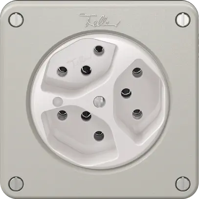 Presa NEVO, 3×T13, c.LED, grigio chiaro 