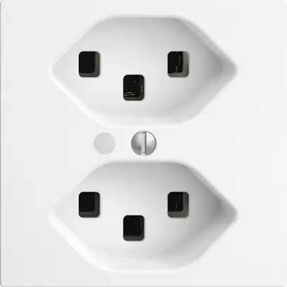 Presa EDIZIOdue 2×T23 bianco 16A con LED verde, mors. innest 