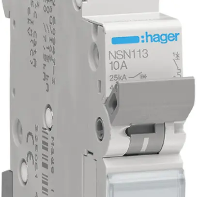 Disgiuntore Hager MCB NDN 1P 230V tipo D 13A Icn 10kA Icu 15kA 1UM 