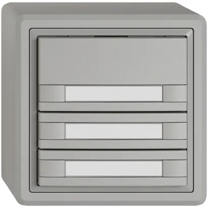 Poussoir universel AP EDIZIO.liv UNI SNAPFIX® s.LED 3× comm.2T étiqu.grc 