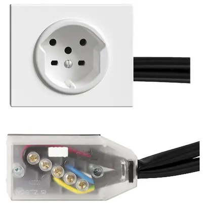 Presa INS T15 bianco per cavo piatto Technofil 