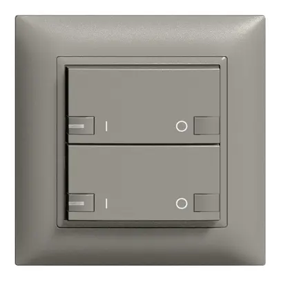 Tasto INC ZEP 2c/2t ON-OFF con LED EDIZIOdue grigio scuro 