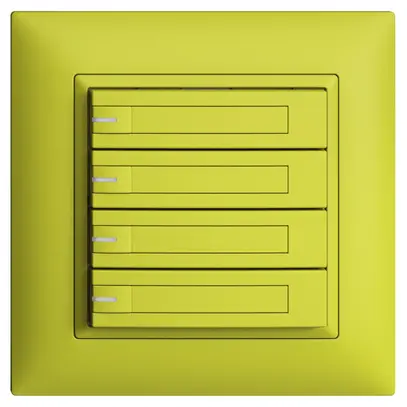 UP-KNX-Taster RGB EDUE FMI, 250mW, m.RGB-LED, m.Papier, 4×Taste, 1×Tastenb., lem 