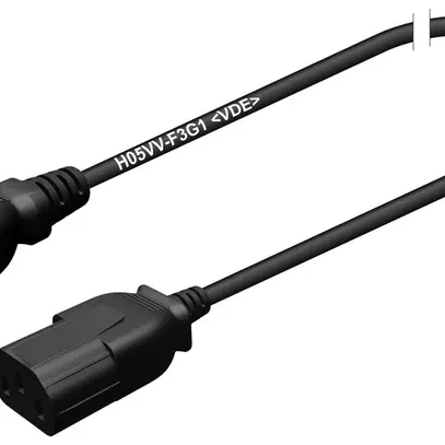 Câble d'appareil fiche C14 prise C13 3×1mm² 250VAC/10A noir 3m 