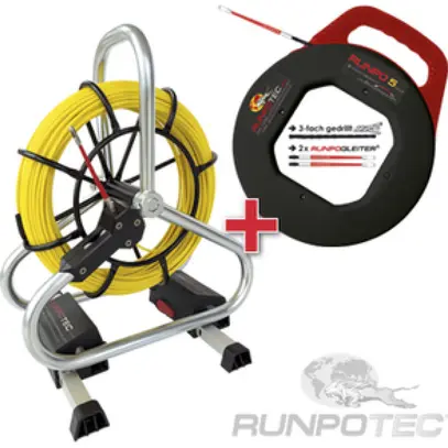 Kit action Profi-Set dévidoir, tige fibre de verre, Runpo torsadé 
