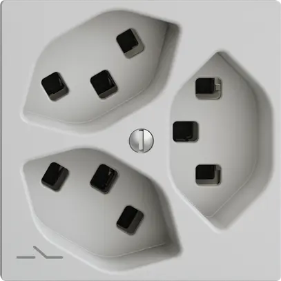 Presa 3×T23 Feller EDIZIOdue F, 1×separato, morsetti a innesto, grigio chiaro 