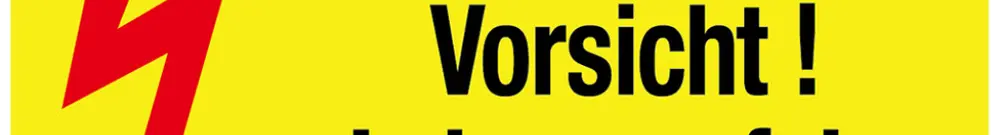 Autocollant d'avertissement Éclair+Hochs.Vorsicht! Lebensgef.105×51mm adhésif jn 