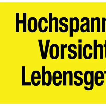 Autocollant d'avertissement Éclair+Hochs.Vorsicht! Lebensgef.105×51mm adhésif jn 