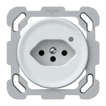 Presa INC origin 1×tipo 13 lum.verde 10A 230V 77×77mm bianco 