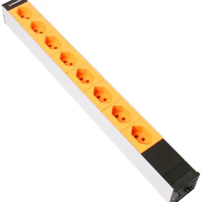 Presa multipla 19" 1UA 8×T23 Td3×1.5mm² 3m arancione 
