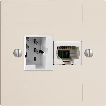Scatola INC 1×TT,1×RJ45/u 4P EDIZIOdue crema, ITplus ITM 