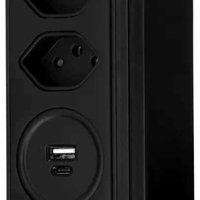 Steckdosenleiste Steffen CLAMP 3×T13 1×USB-A 1×USB-C 1.5m schwarz 