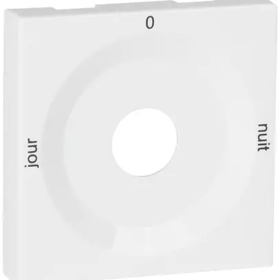 Plaque front.p.interrupteur rotatif blanc JOUR-0-NUIT 