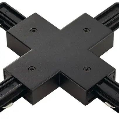 Raccord en X SLV pour rail conducteur 1-phase, noir 