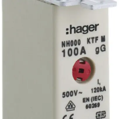 Fusibile HPC Hager DIN000 500VAC 25A gG/gL segnalatore doppio antiruggine 