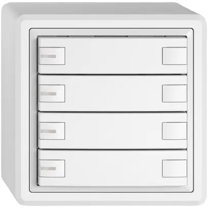 Poussoir KNX RGB AP EDIZIO.liv SNAPFIX® capteur temp.RGB-LED 4× comm.2T bc 