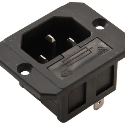 Spina d'apparecchi INS tipo C14 (E) ELBRO 10A 230VAC max.70°C fusibile nero IP20 