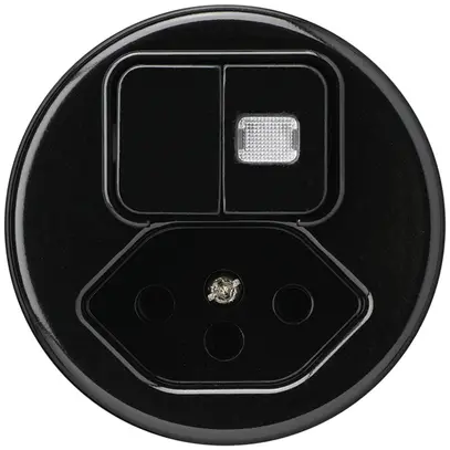 Inserto per combinazione luminosa basico 2×A-R/1L+tipo 13 nero 1 lente 