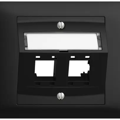 Kit montaggio INC EDIZIOdue BKE, con cappa di uscita obliqua, per 2×RJ45, nero 